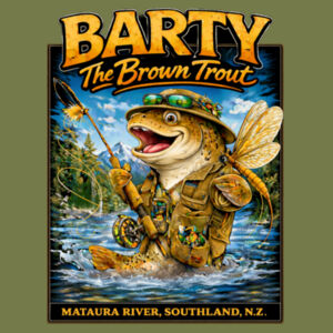 Barty The Trout - JB's Mens Fleecy Hoodie Design
