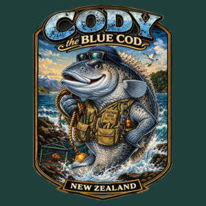 Cody The Cod - Cloke Youth Origin Hoodie Design